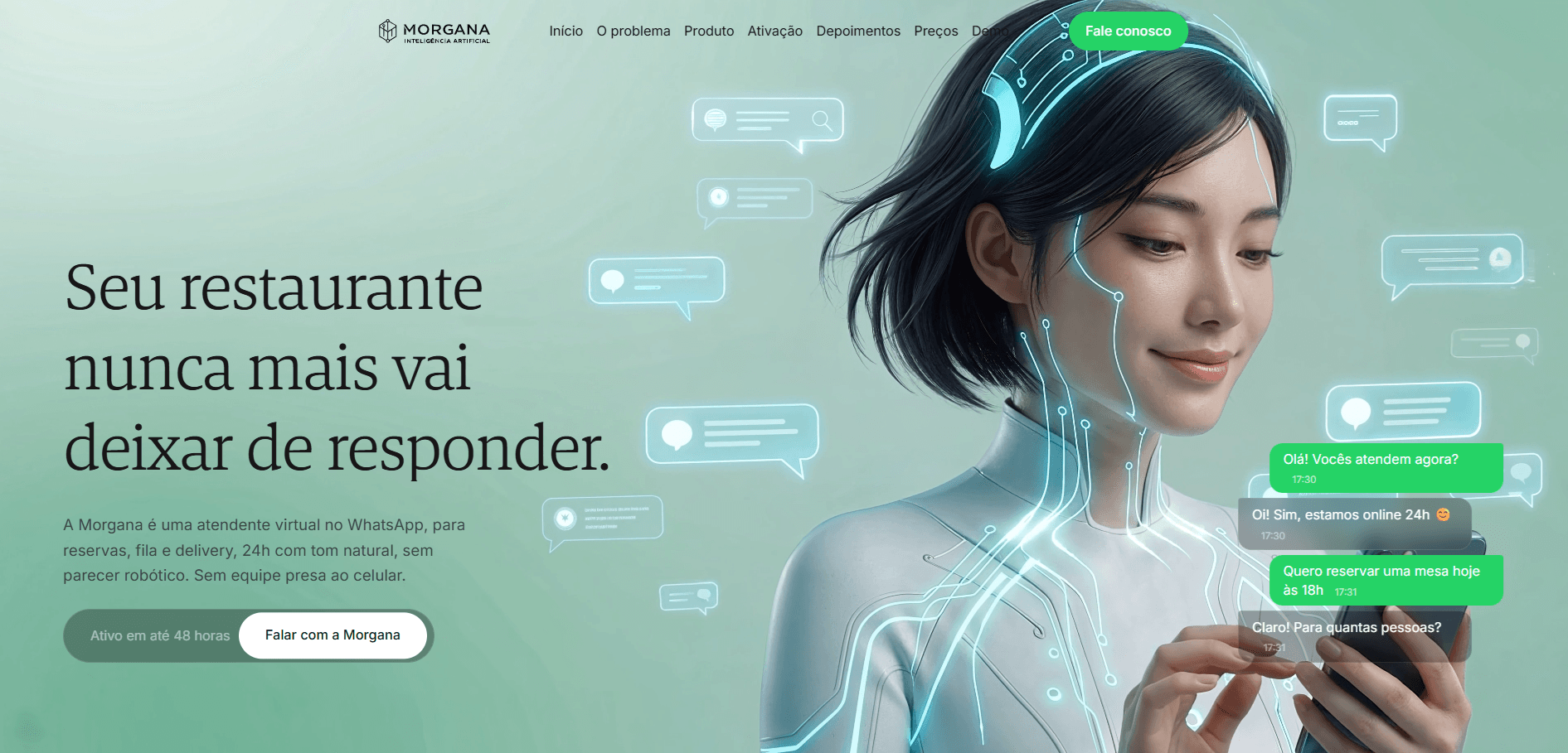 Landing page Morgana IA